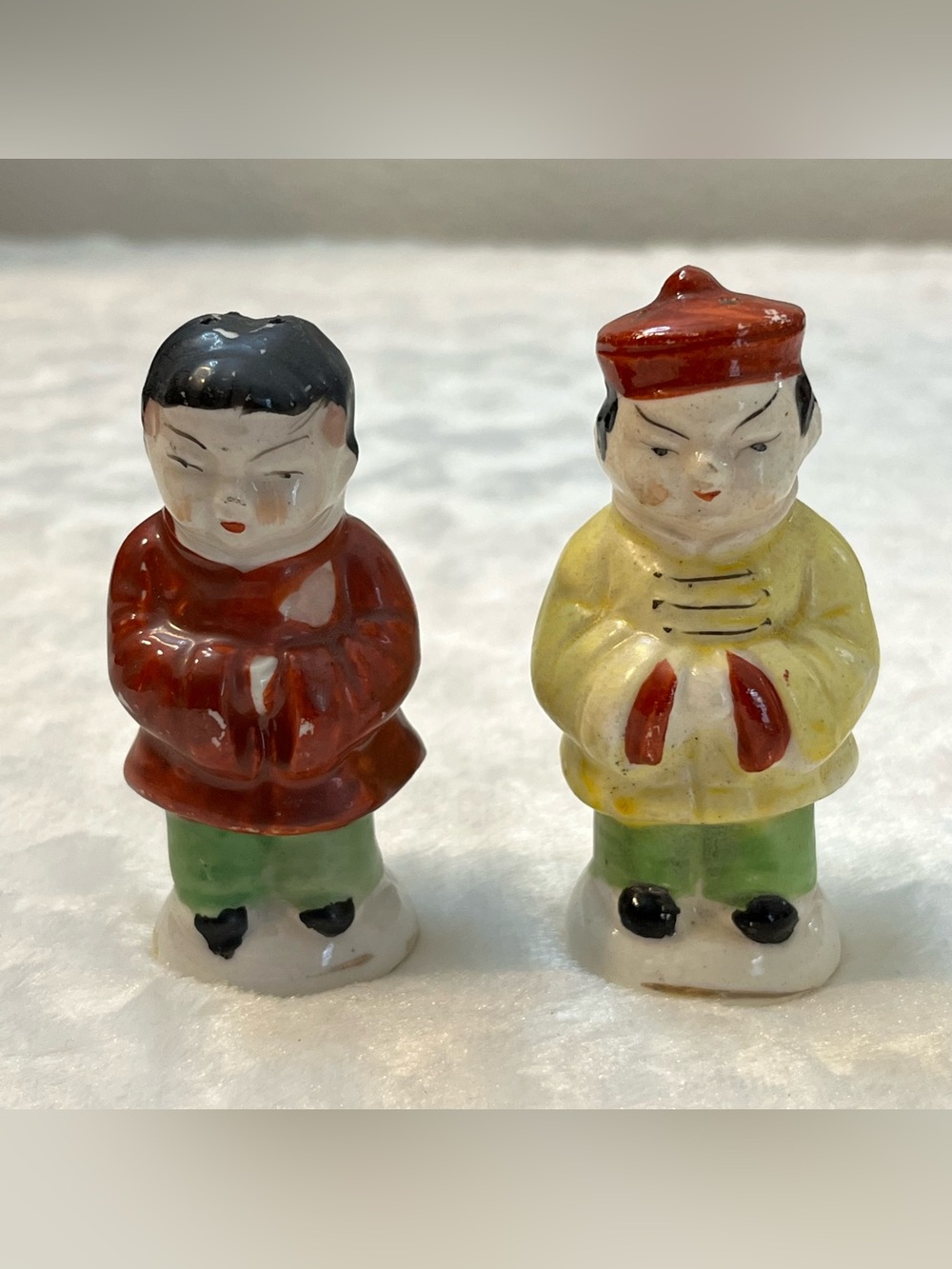 Vintage Chinese Asian Man and Woman Salt and Pepper Shakers